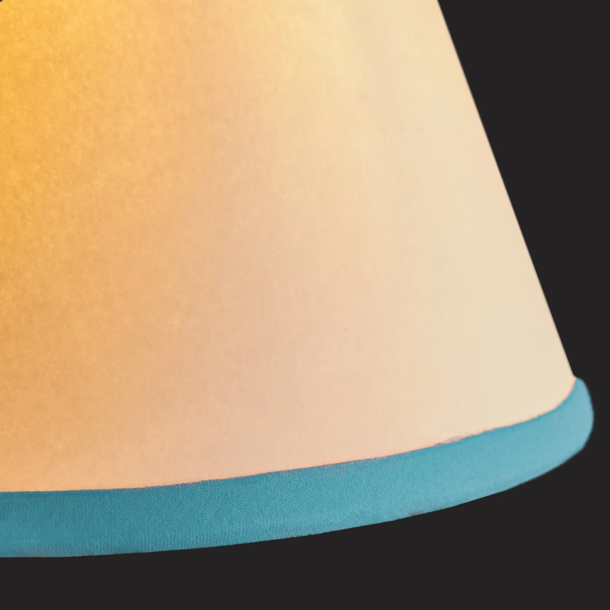 30cm Straight Empire Top n Tail shade in cream card with turquoise tape