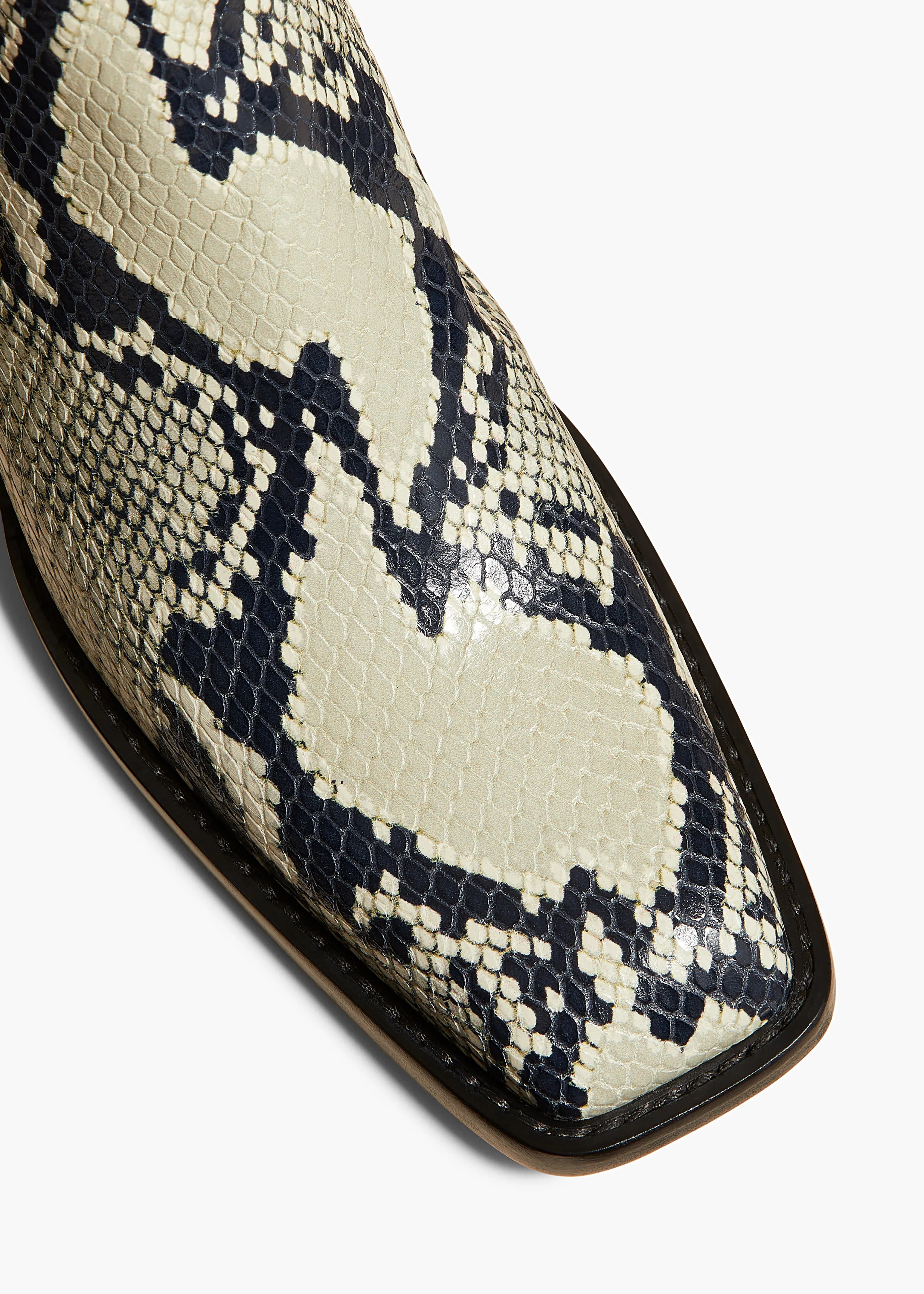 Austin Ankle Boot in Natural Python-Embossed Leather
