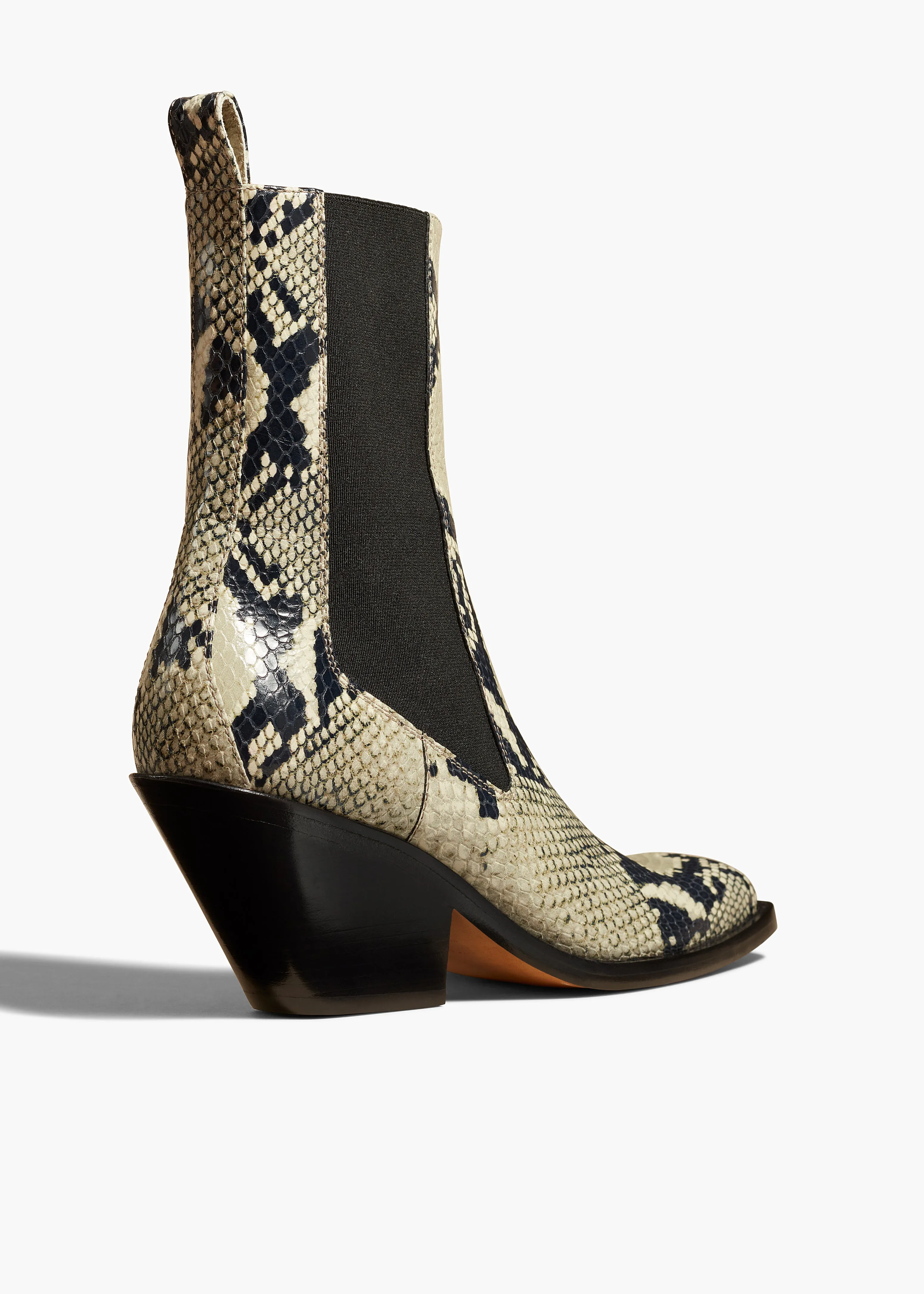 Austin Ankle Boot in Natural Python-Embossed Leather
