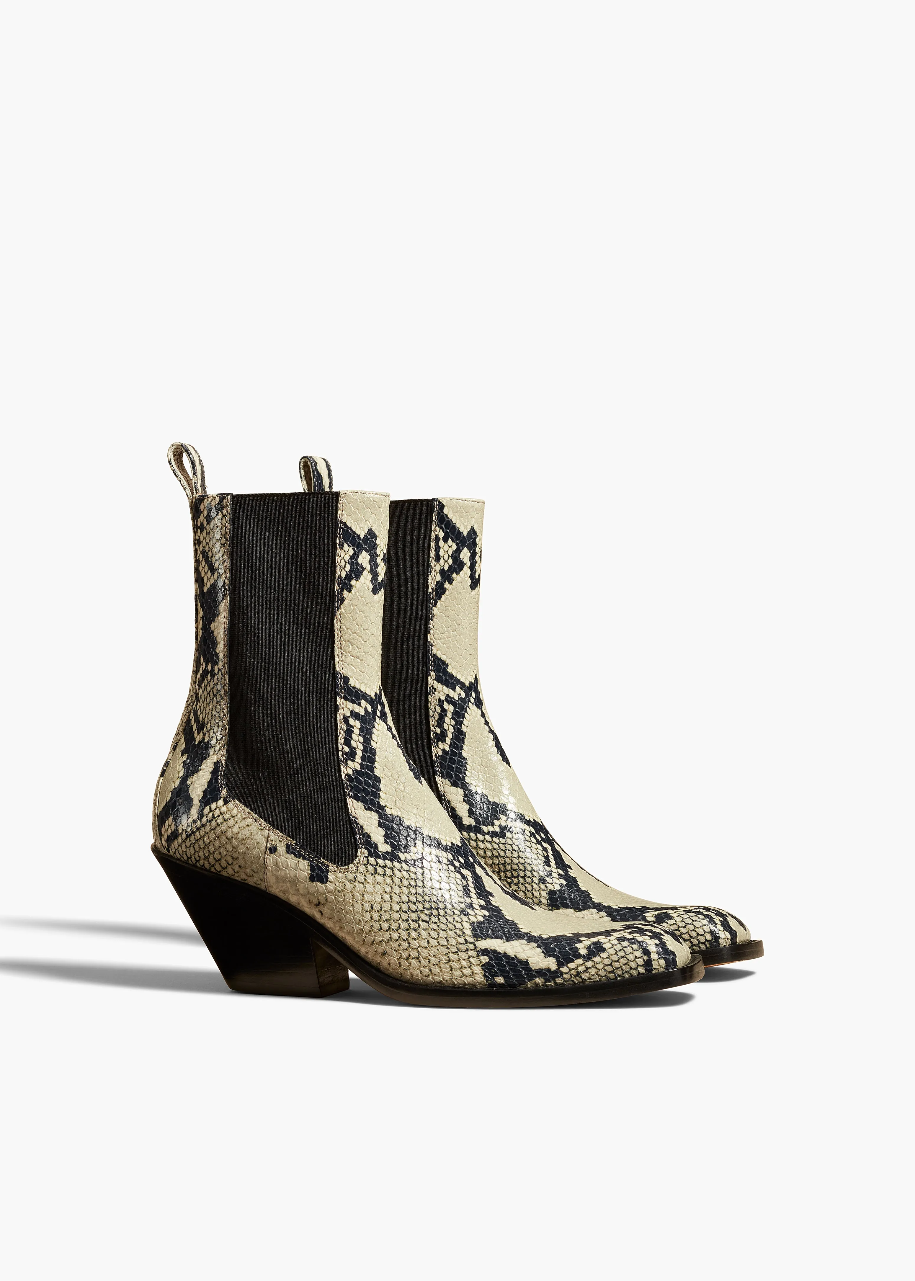 Austin Ankle Boot in Natural Python-Embossed Leather