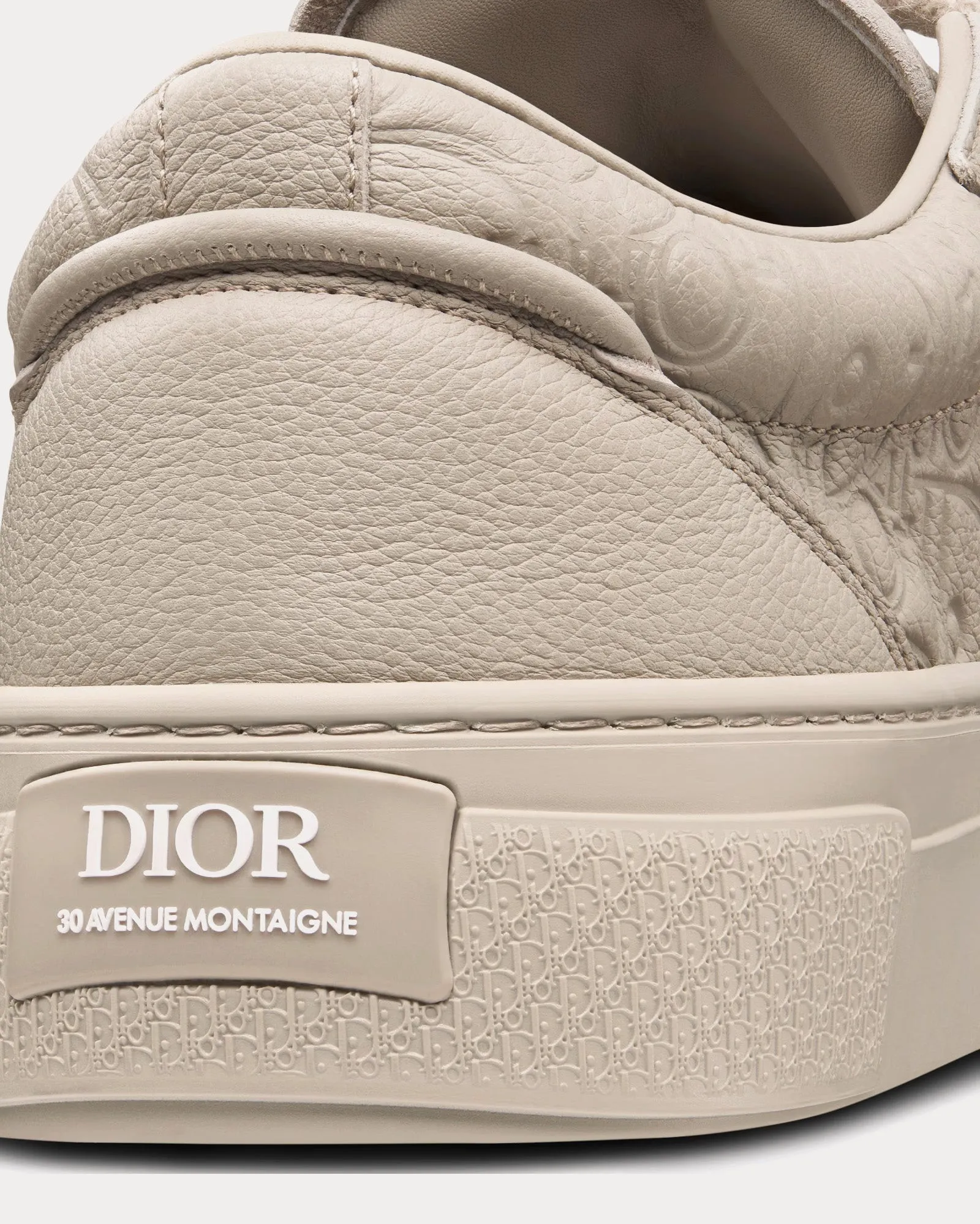 B33 Beige Grained Calfskin and Beige Dior Gravity Leather Low Top Sneakers