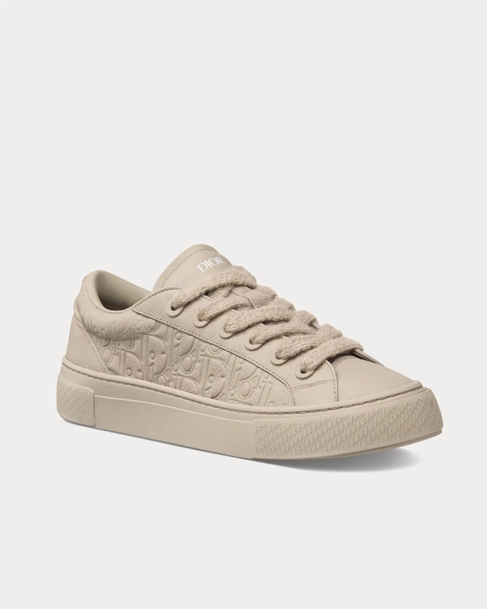 B33 Beige Grained Calfskin and Beige Dior Gravity Leather Low Top Sneakers