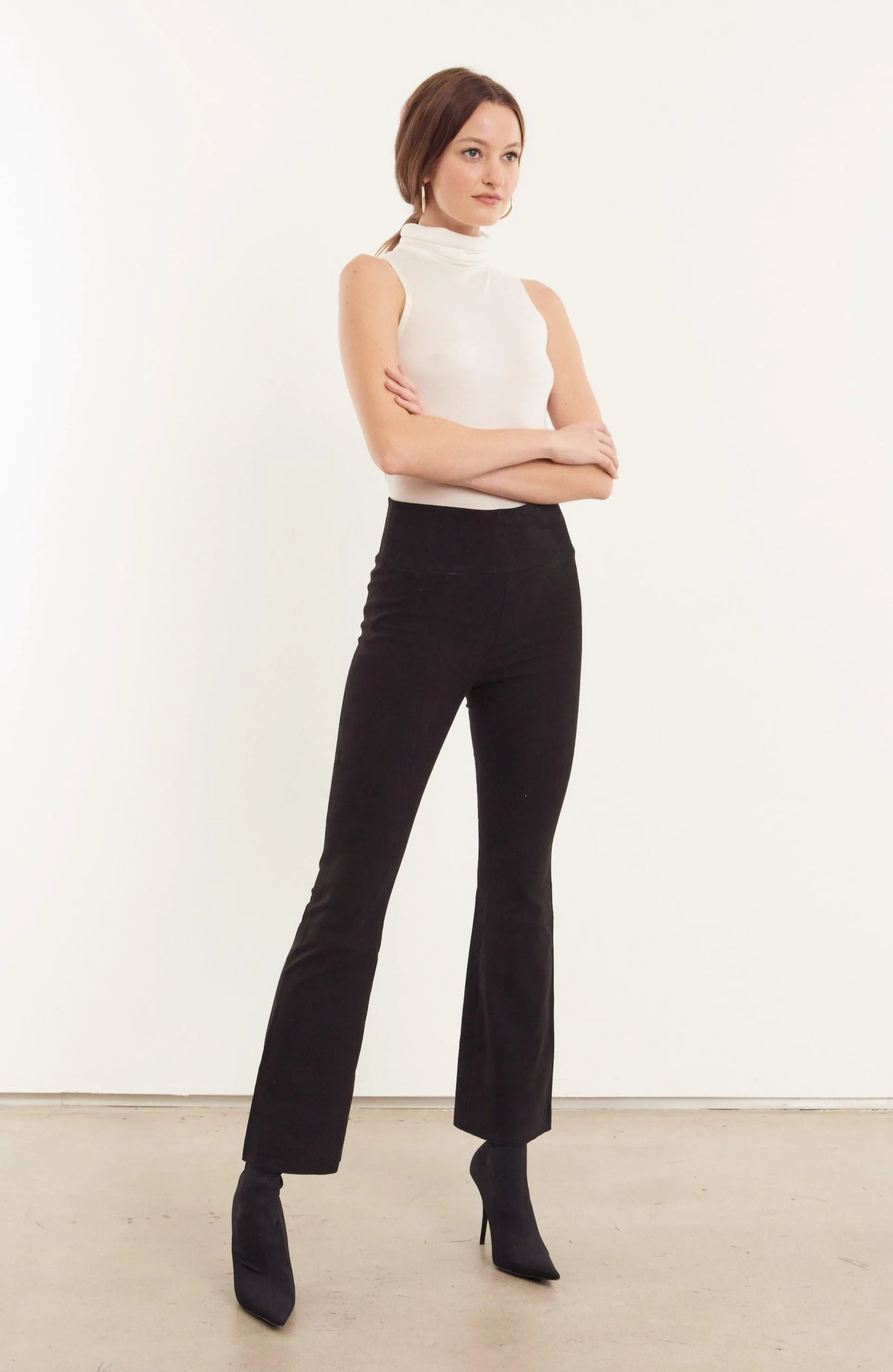 Black Suede Ankle Flare