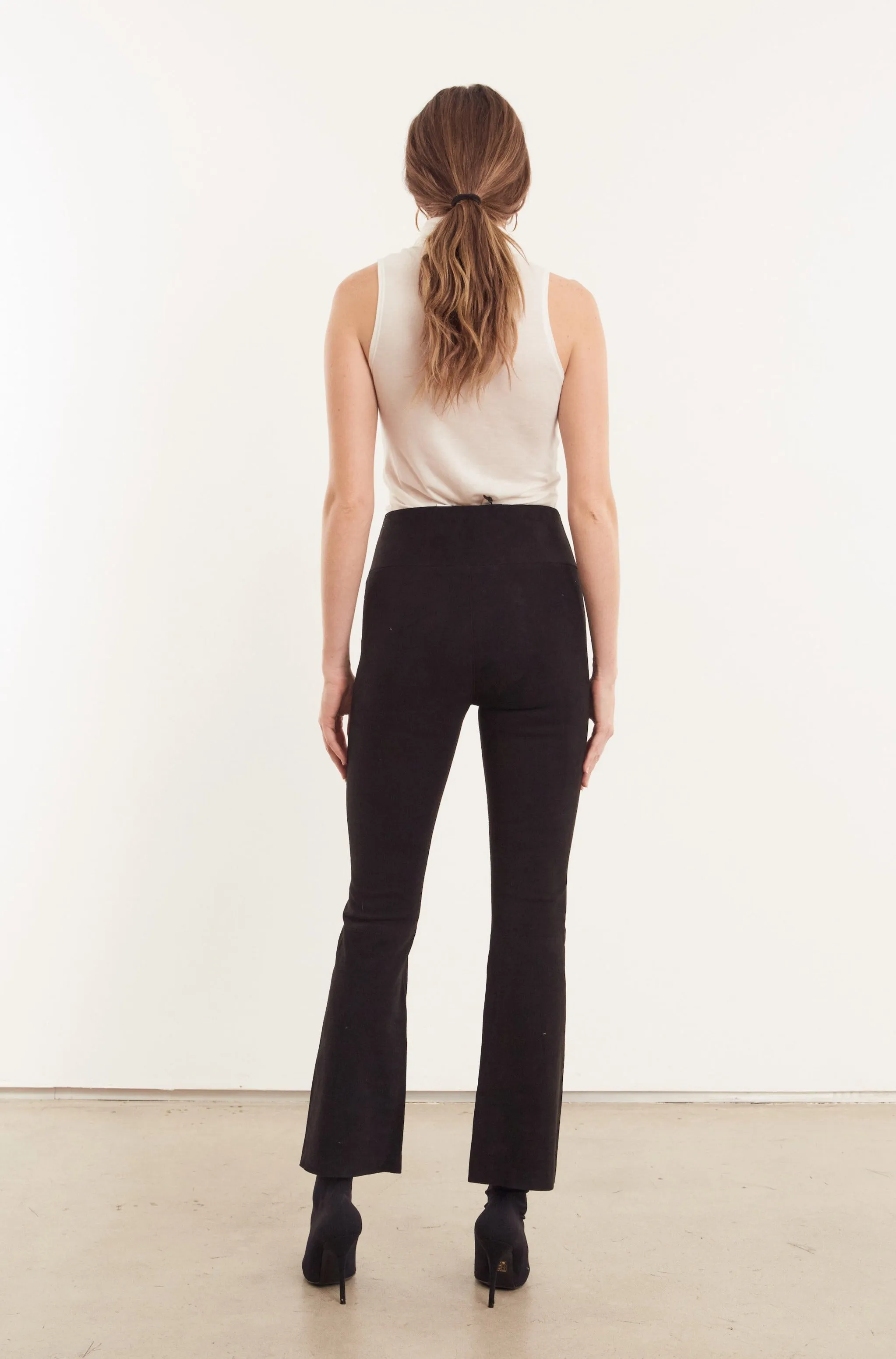 Black Suede Ankle Flare