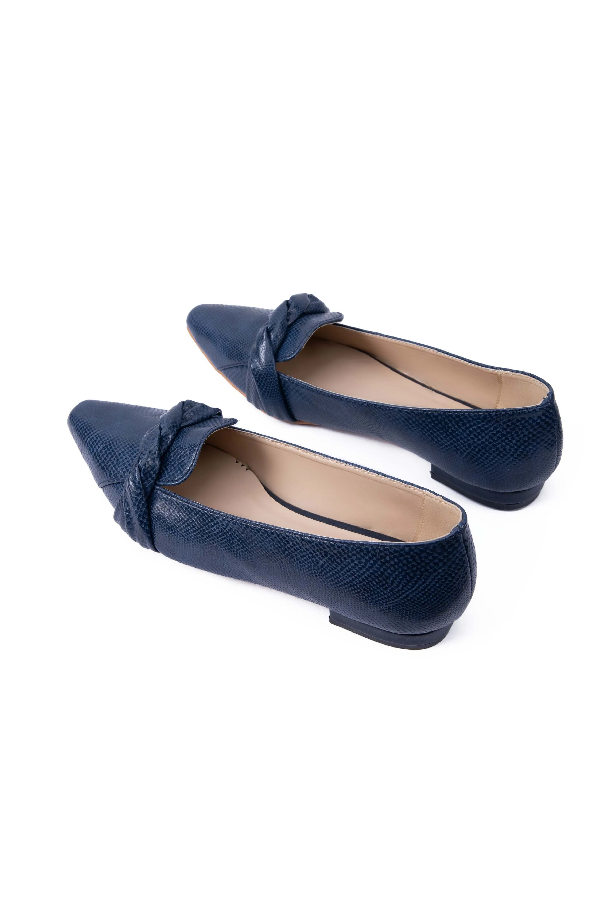 Blue Textured Loafers