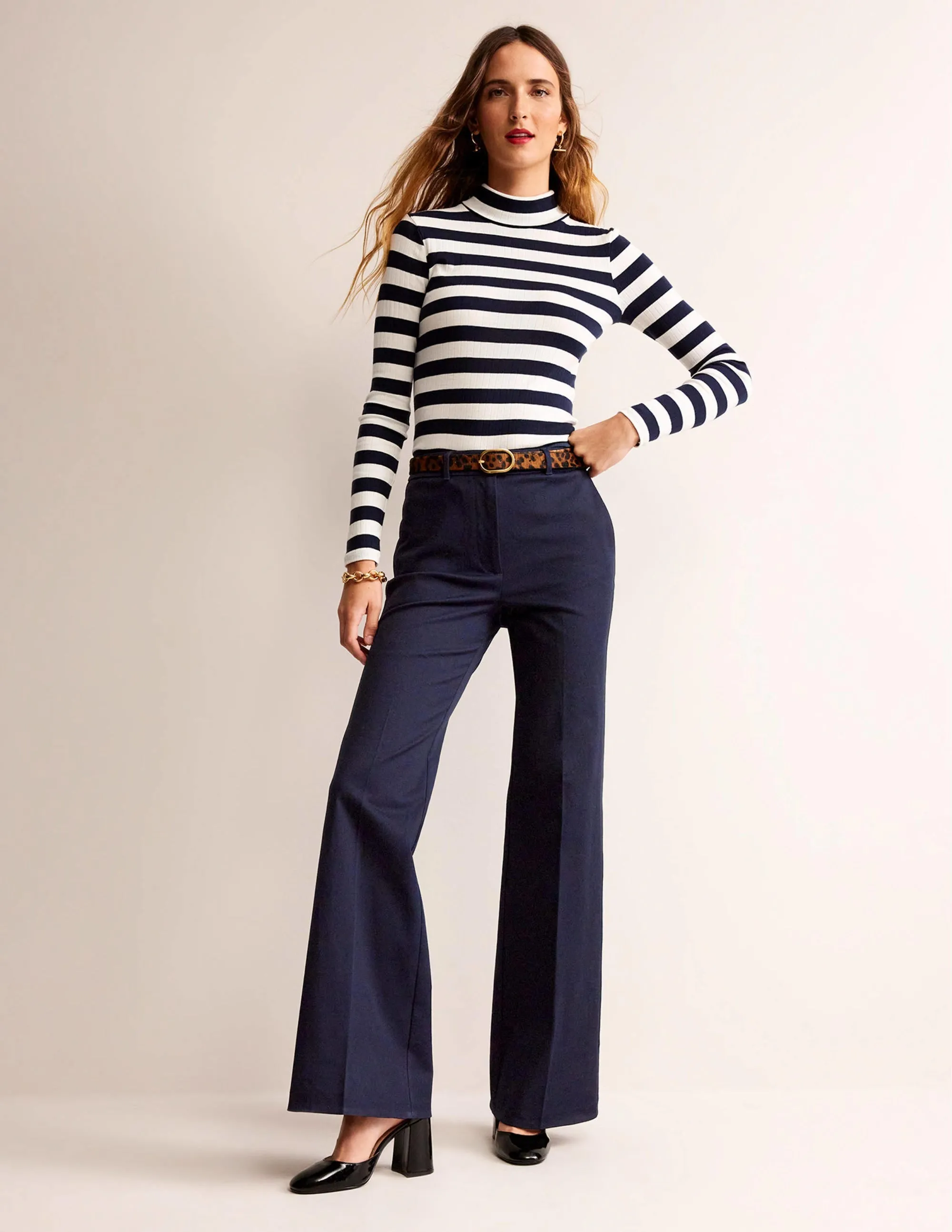 Brompton Bi-stretch Trousers-Navy