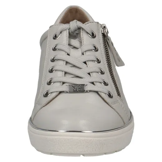 Caprice 23606-20 222 Ladies Grey Leather Zip & Lace Trainers