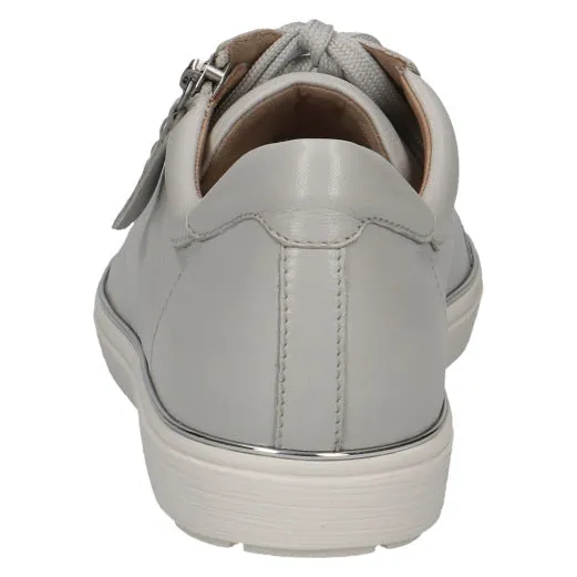 Caprice 23606-20 222 Ladies Grey Leather Zip & Lace Trainers