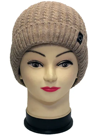 Cozy Fleece-Lined Knit Beanie-HT2104