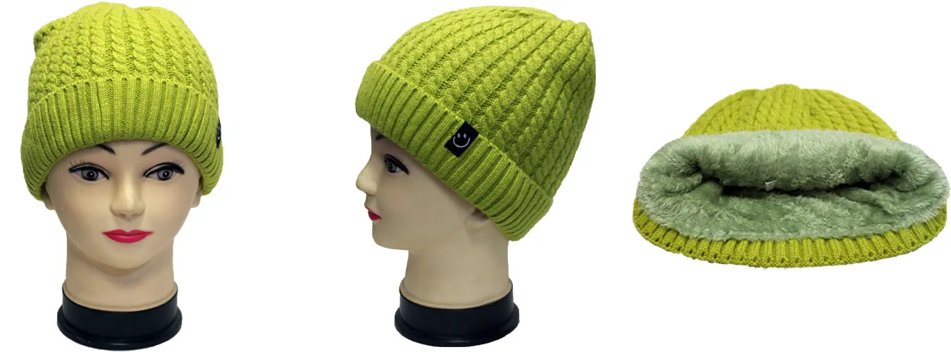 Cozy Fleece-Lined Knit Beanie-HT2104
