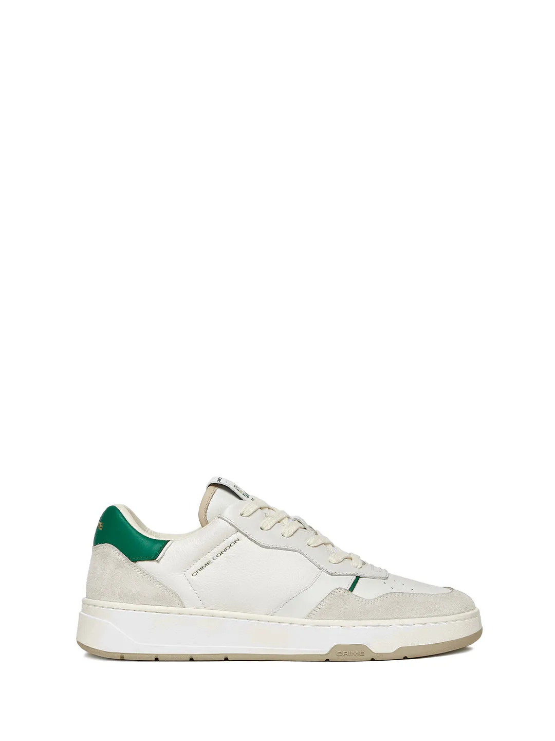 Crime Timeless Vibrant Green sneakres bianco con tab verde