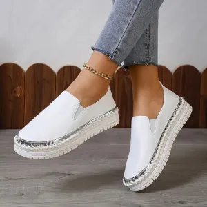 Damesslip loafers - Comfortabele plateauschoenen met antislipzool