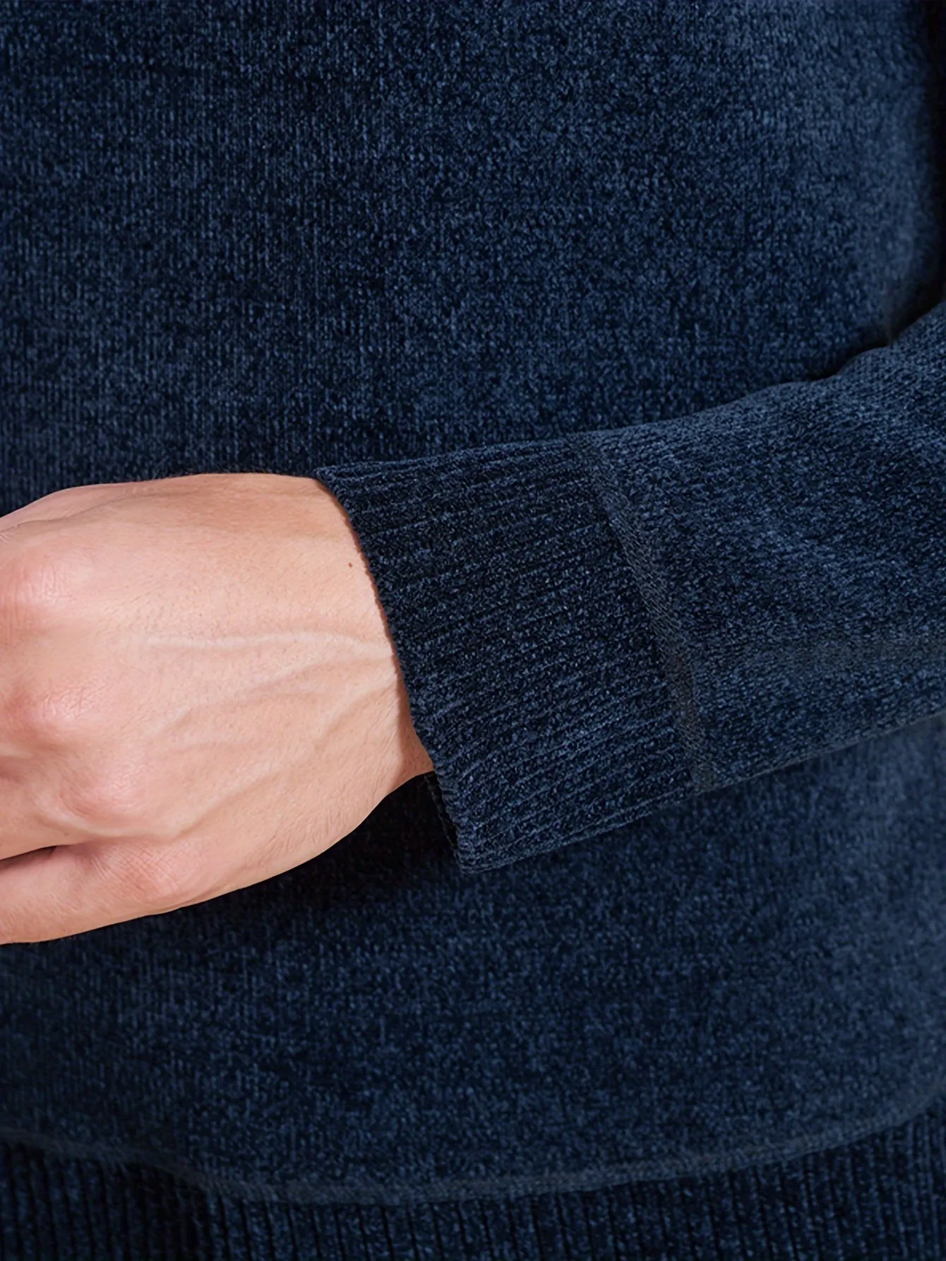 DANVAN | Warm Fleece-Lined Knitted Sweater with Long Sleeves