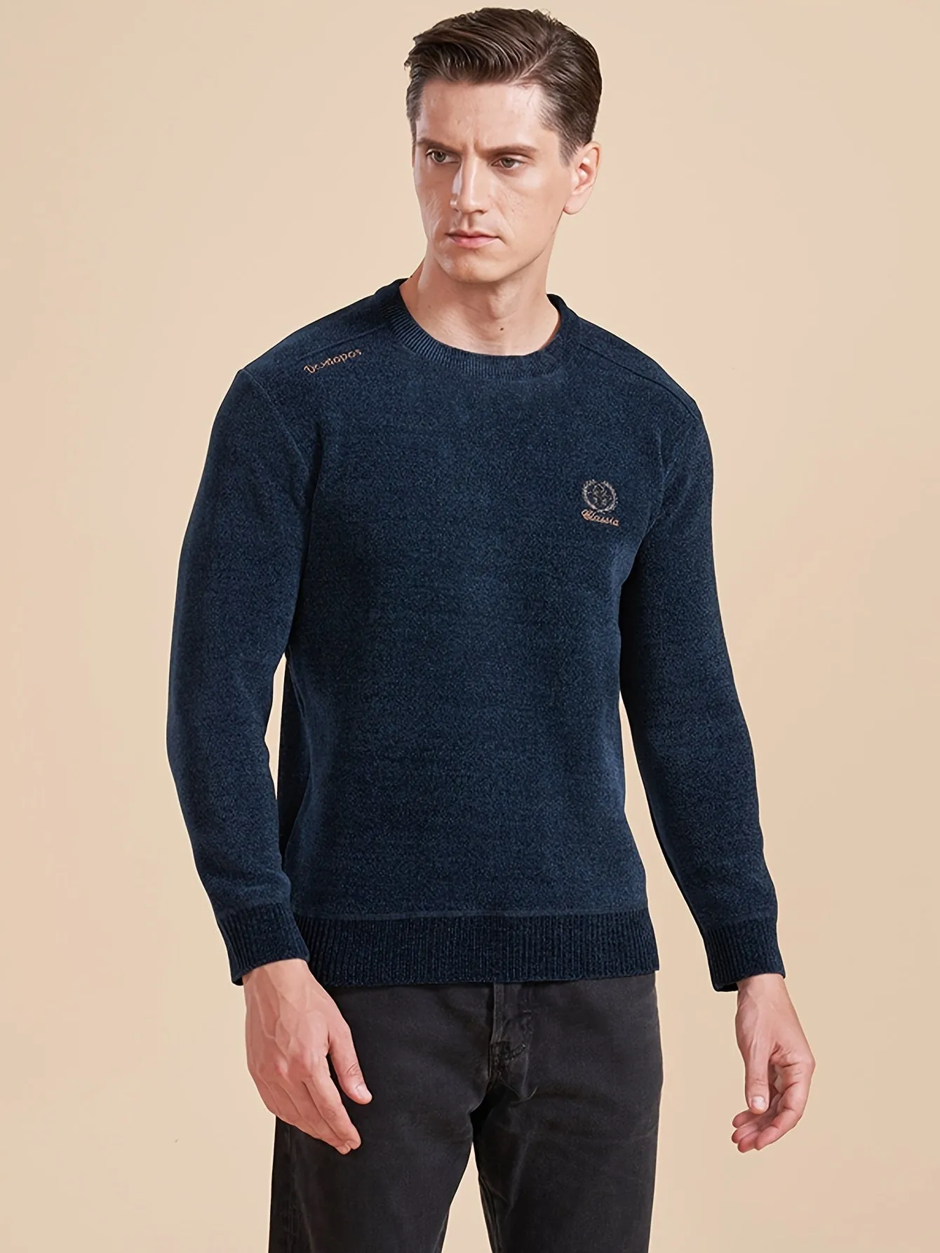 DANVAN | Warm Fleece-Lined Knitted Sweater with Long Sleeves