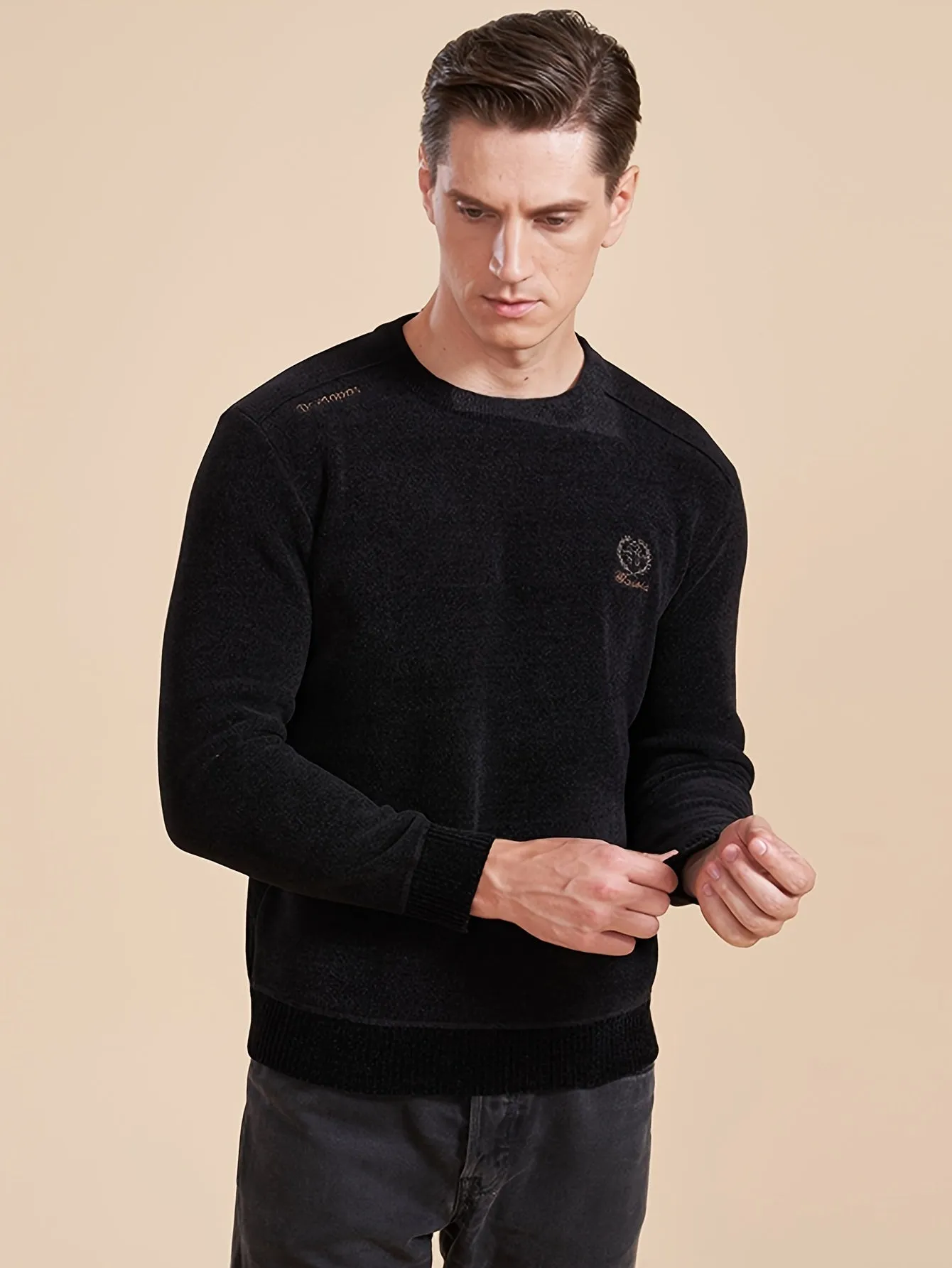 DANVAN | Warm Fleece-Lined Knitted Sweater with Long Sleeves