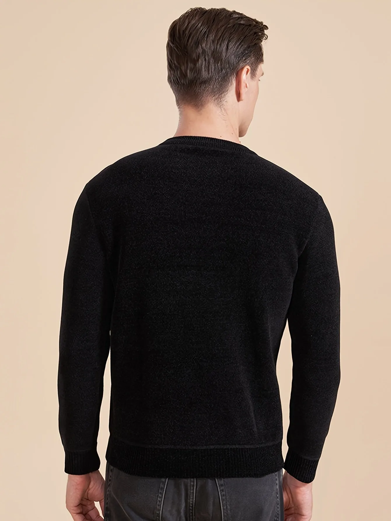 DANVAN | Warm Fleece-Lined Knitted Sweater with Long Sleeves
