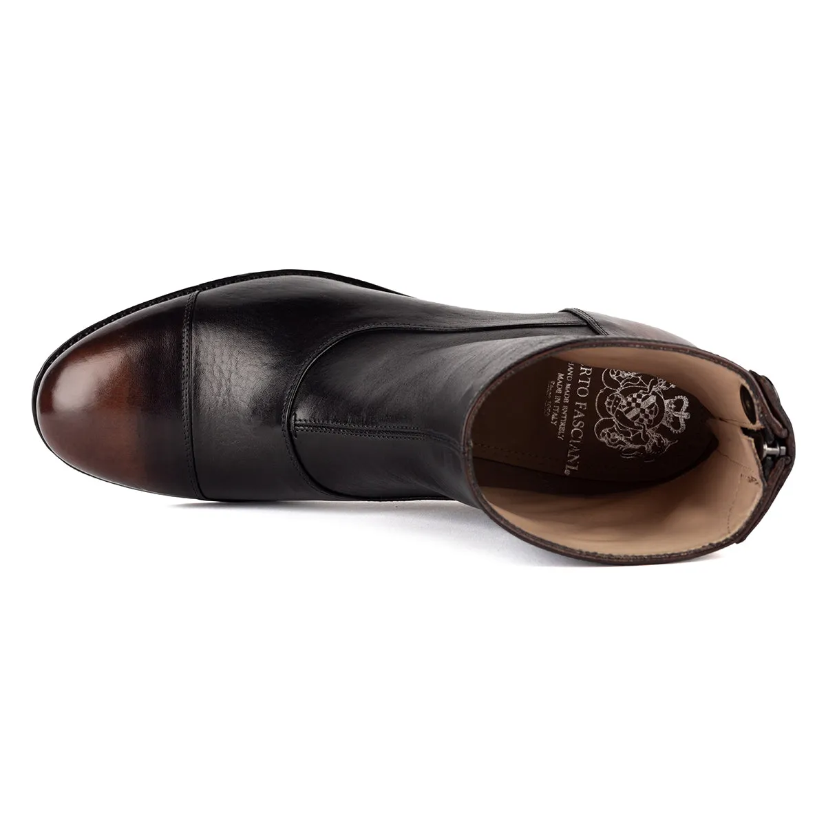 ELIAS 10000 <br>Light brown vintage black ankle boots