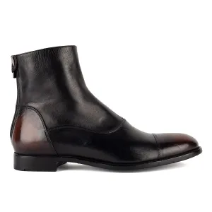 ELIAS 10000 <br>Light brown vintage black ankle boots
