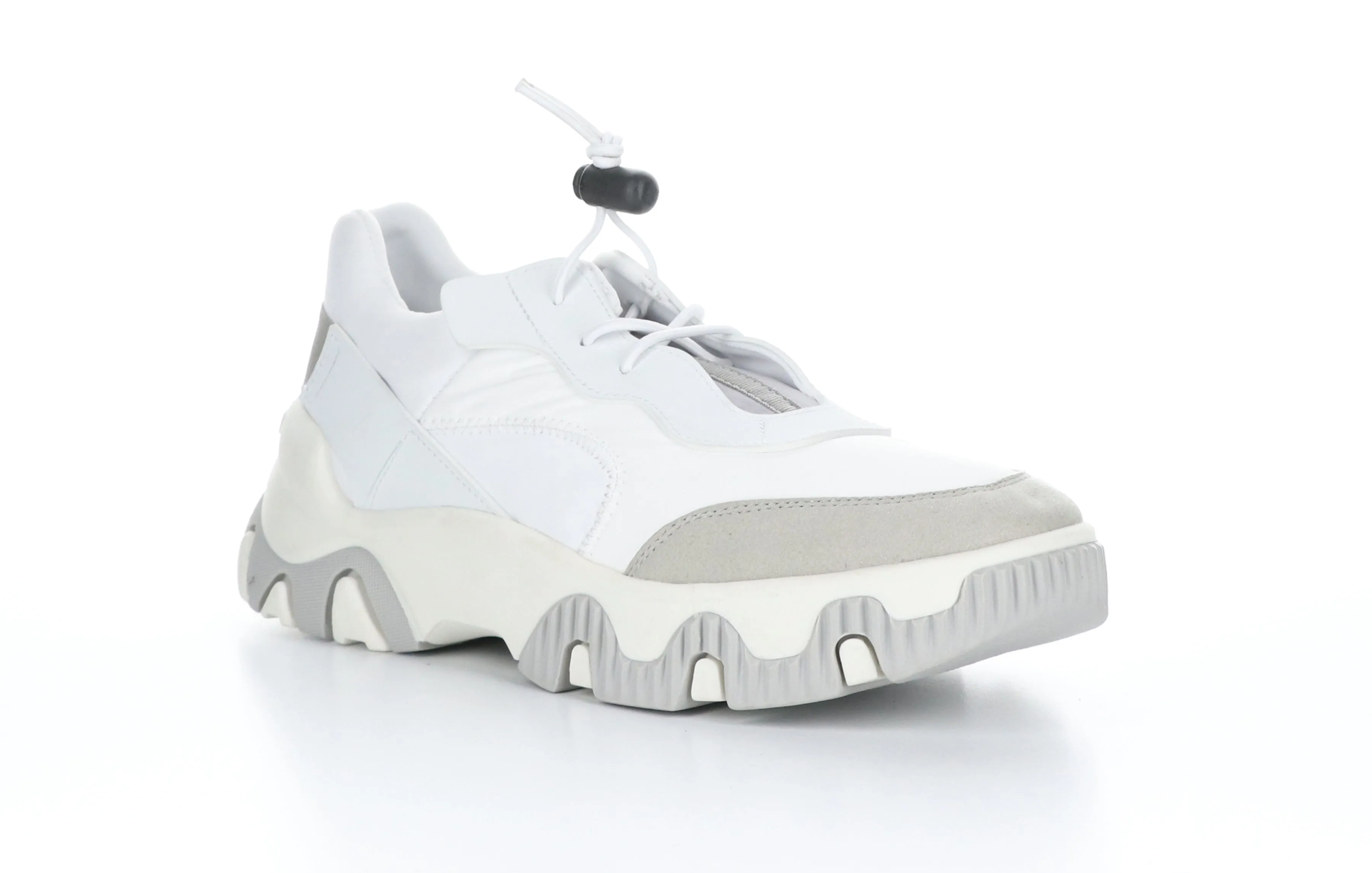 FEON749FLY Multi Offwhite Elasticated Trainers|FEON749FLY Baskets avec Empi��cements ��lastiqu��s in Blanc