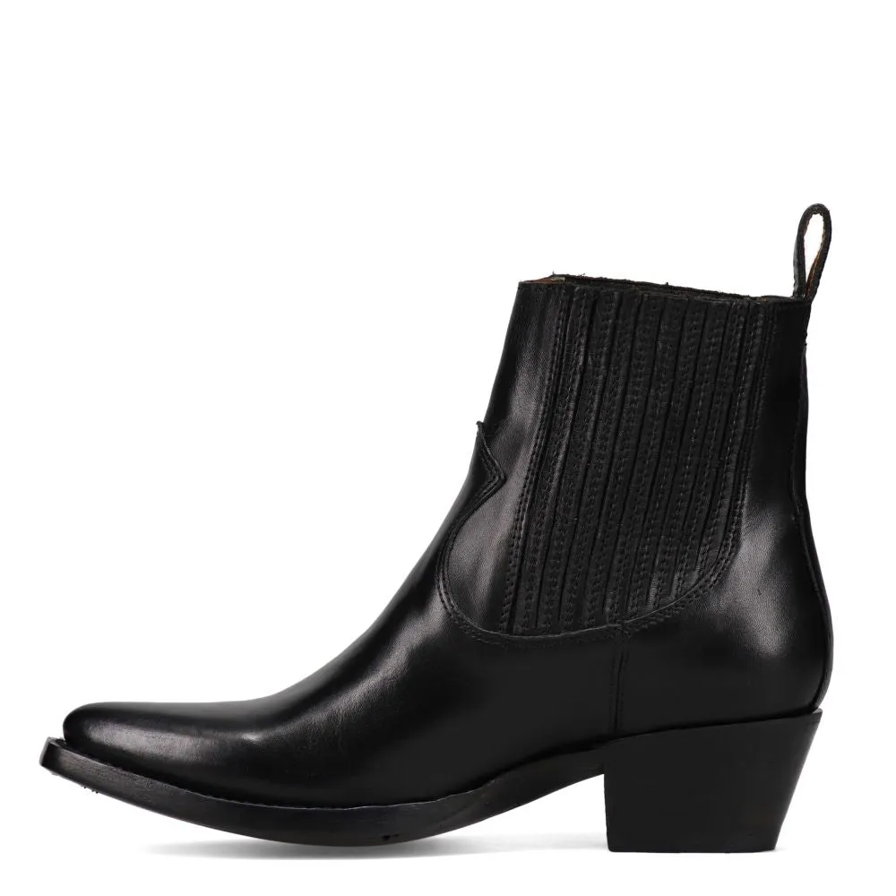 Frye Women's Sacha Chelsea in Black/Polished Soft Full Grain