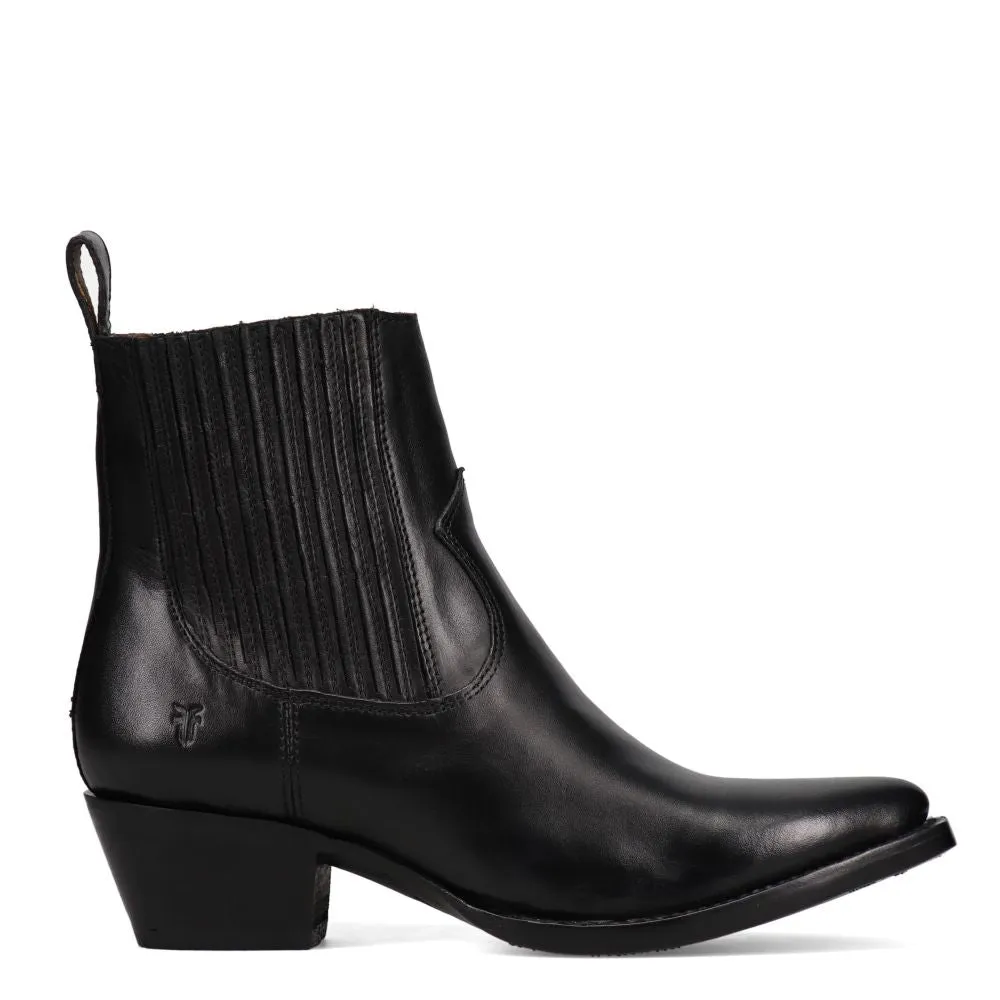Frye Women's Sacha Chelsea in Black/Polished Soft Full Grain