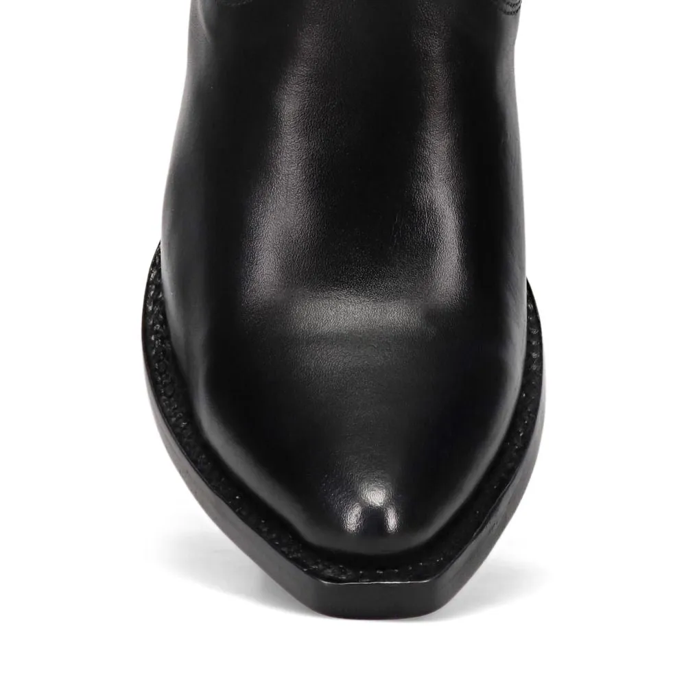 Frye Women's Sacha Chelsea in Black/Polished Soft Full Grain