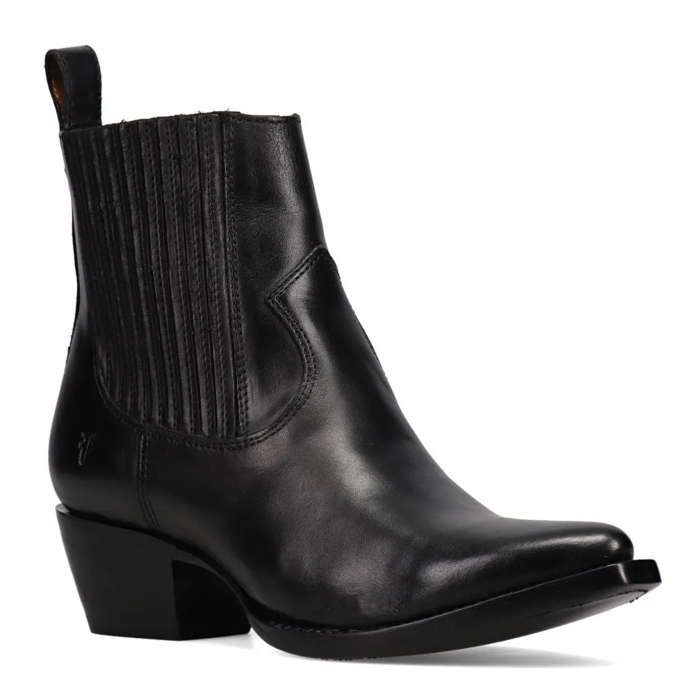 Frye Women's Sacha Chelsea in Black/Polished Soft Full Grain