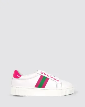 GAGA SNEAKERS WHITE GREEN PINK LEATHER