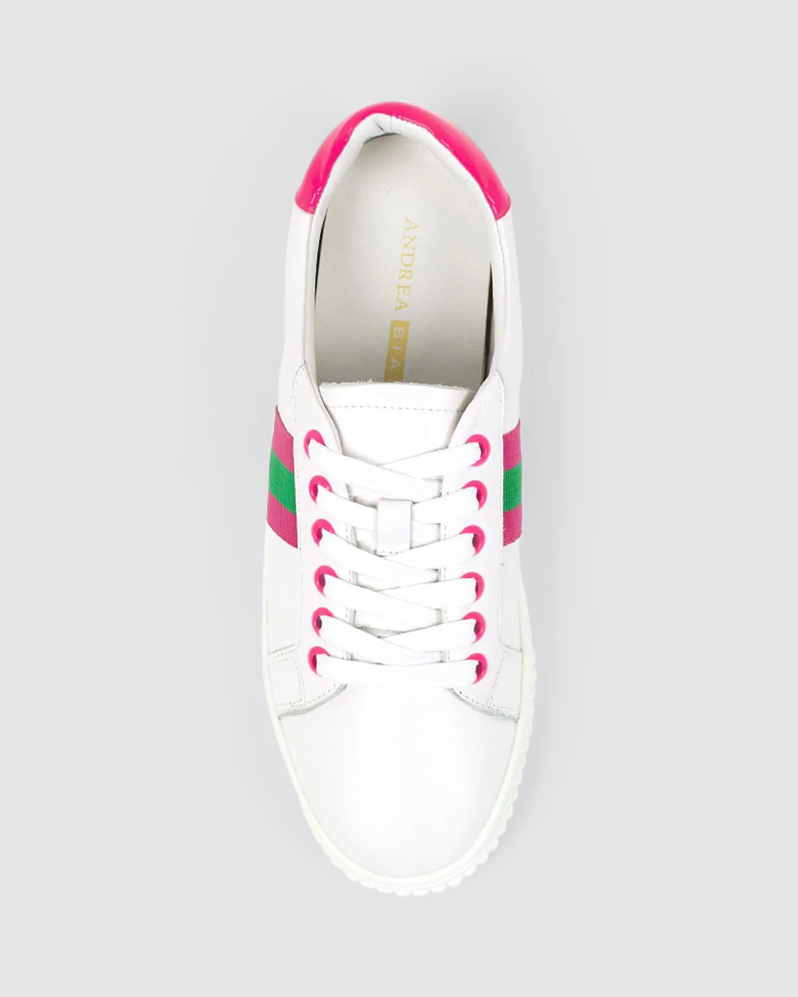 GAGA SNEAKERS WHITE GREEN PINK LEATHER