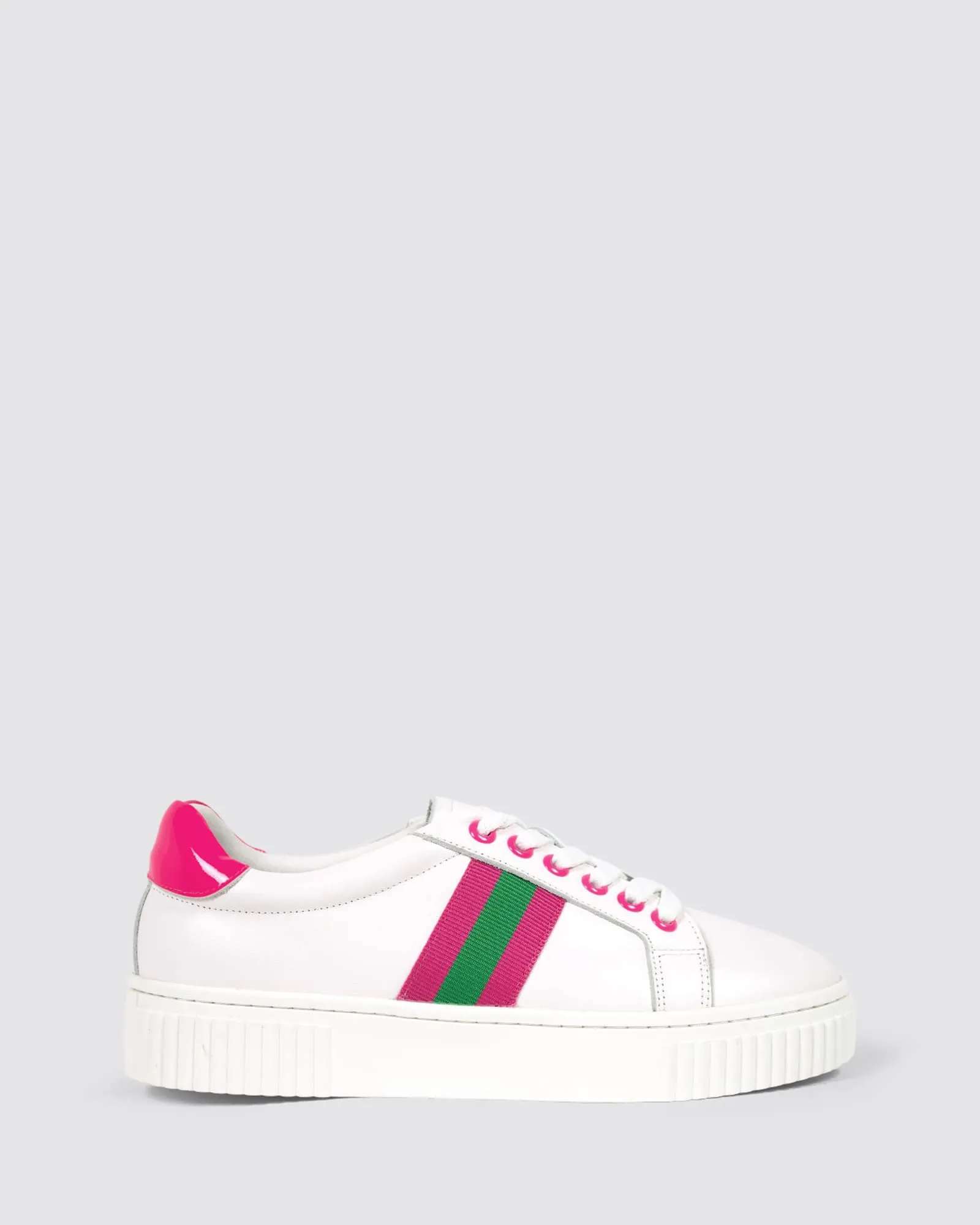GAGA SNEAKERS WHITE GREEN PINK LEATHER