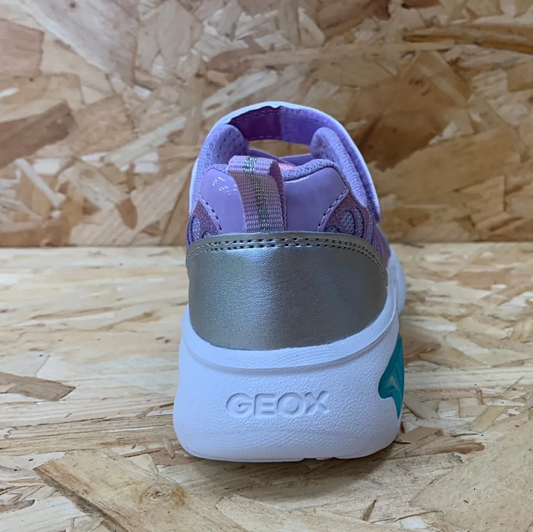 Geox Kids Geox Lights Assister Trainers - Silver / Lilac