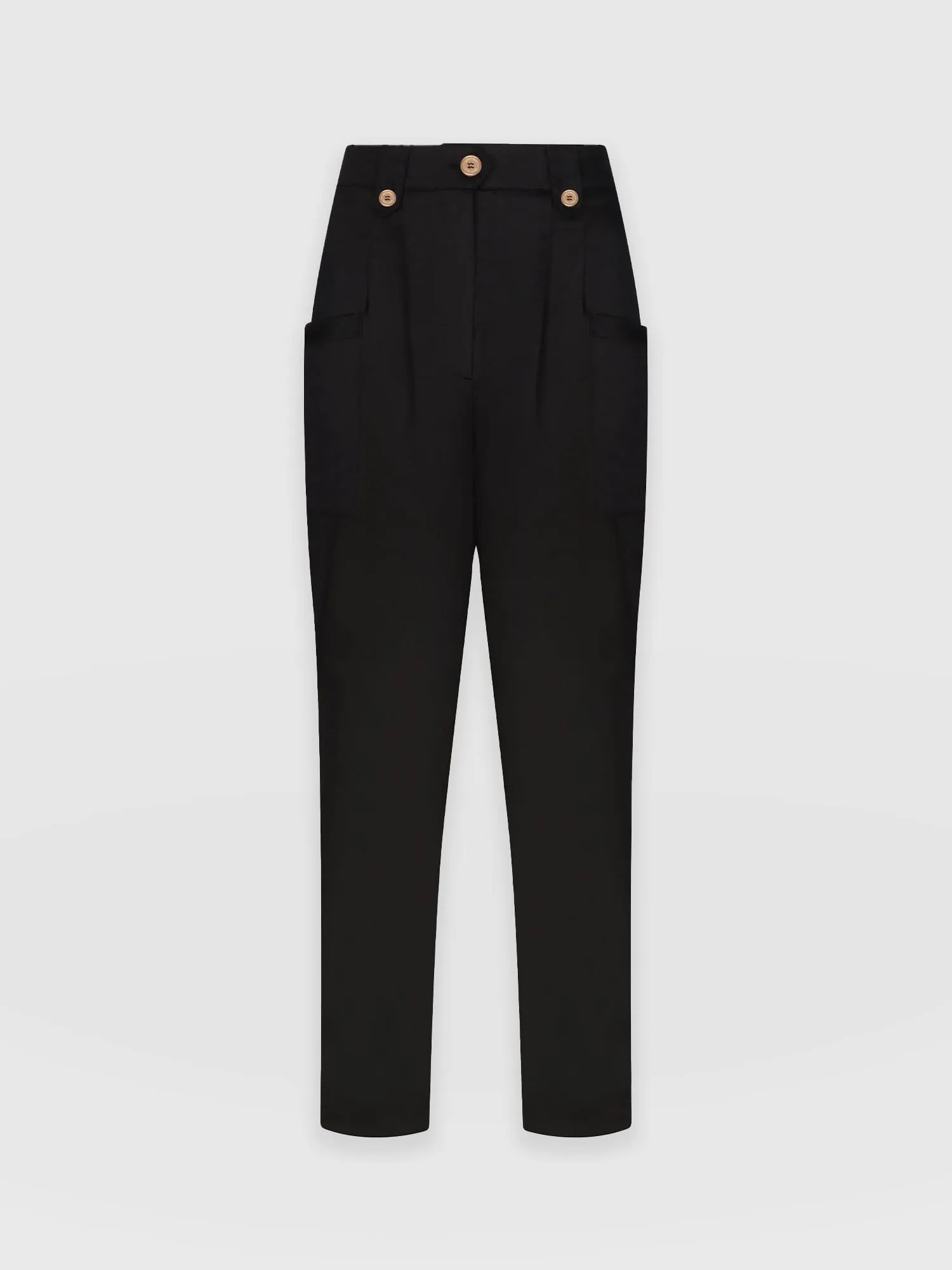 High Waisted Cargo Pant - Black