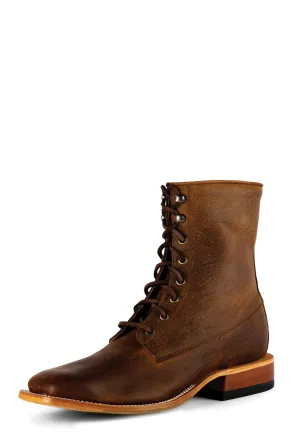 Horse Power Mens Distressed Lace-Up Bison Leather Ankle Boots 11.5 D