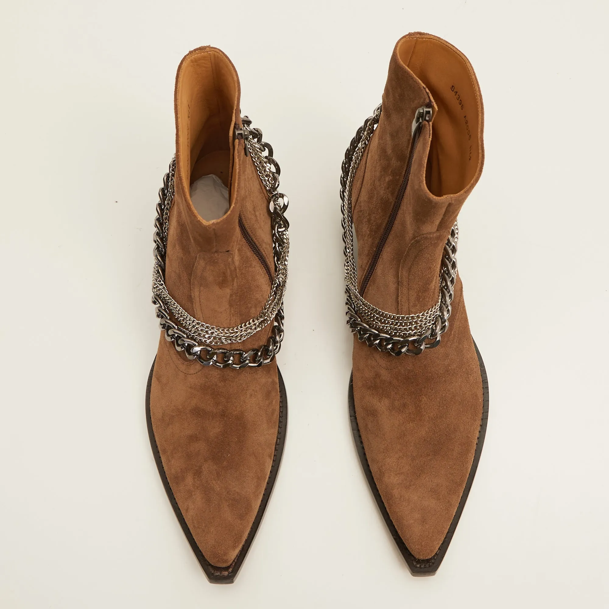 Jasper Layered Chain Boots - Tobacco Suede