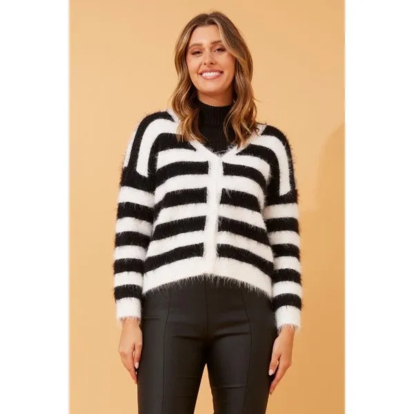 KERRYN STRIPED KNIT CARDIGAN