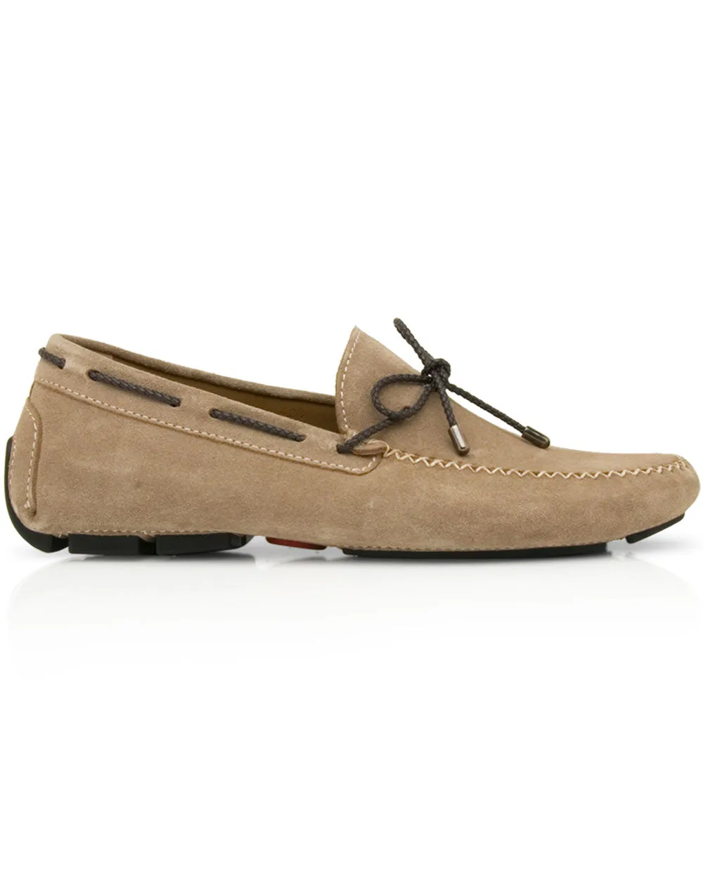 Lace Up Driver in Light Sand