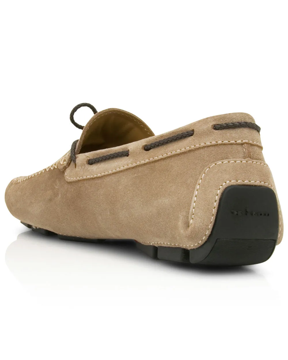 Lace Up Driver in Light Sand