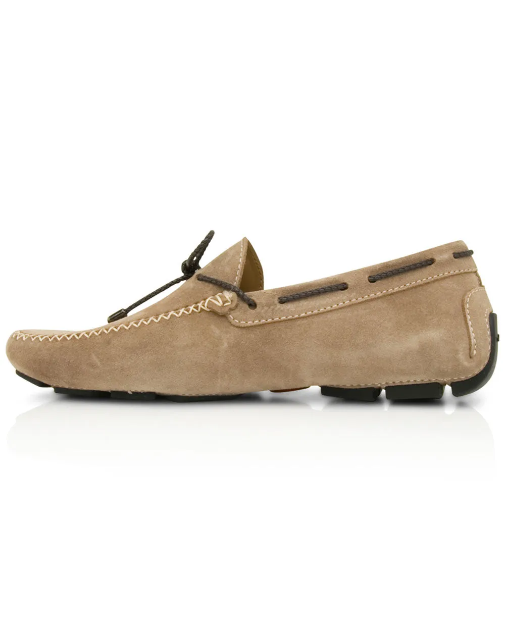 Lace Up Driver in Light Sand