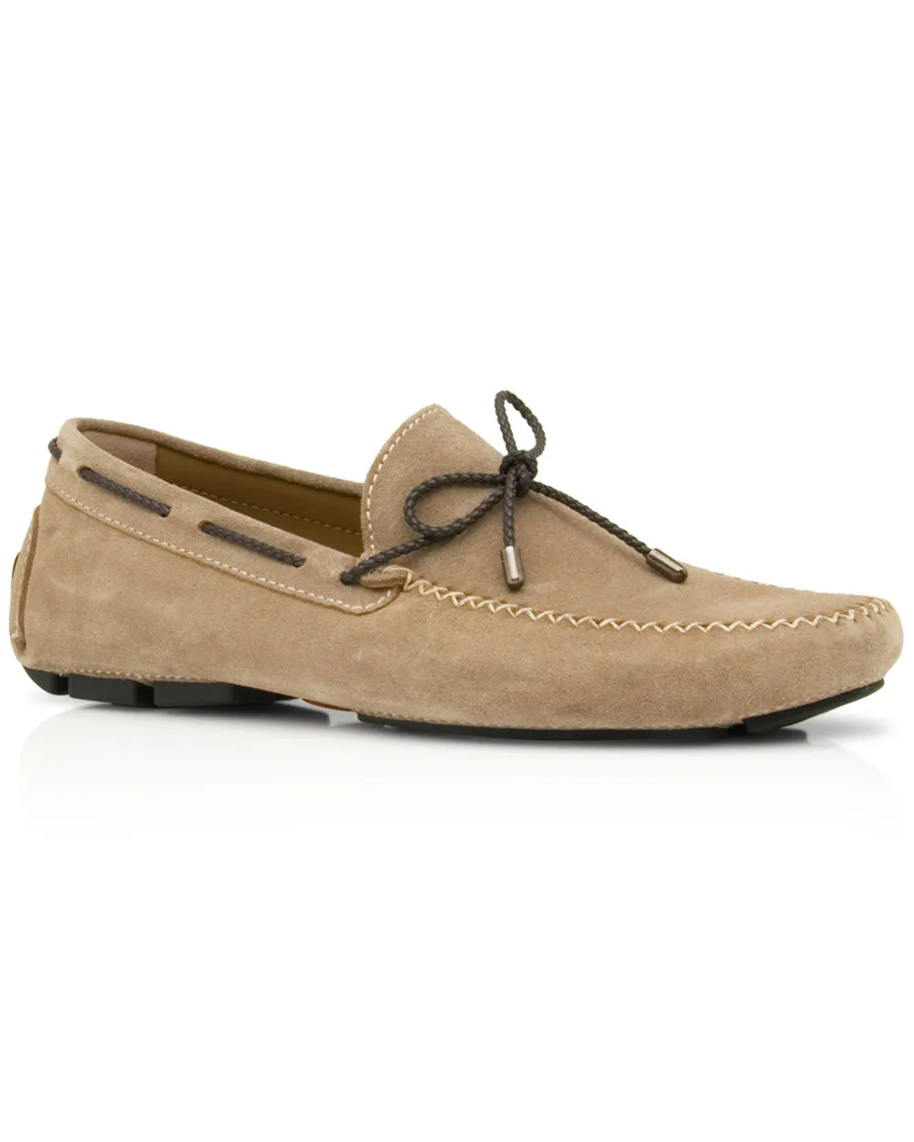 Lace Up Driver in Light Sand