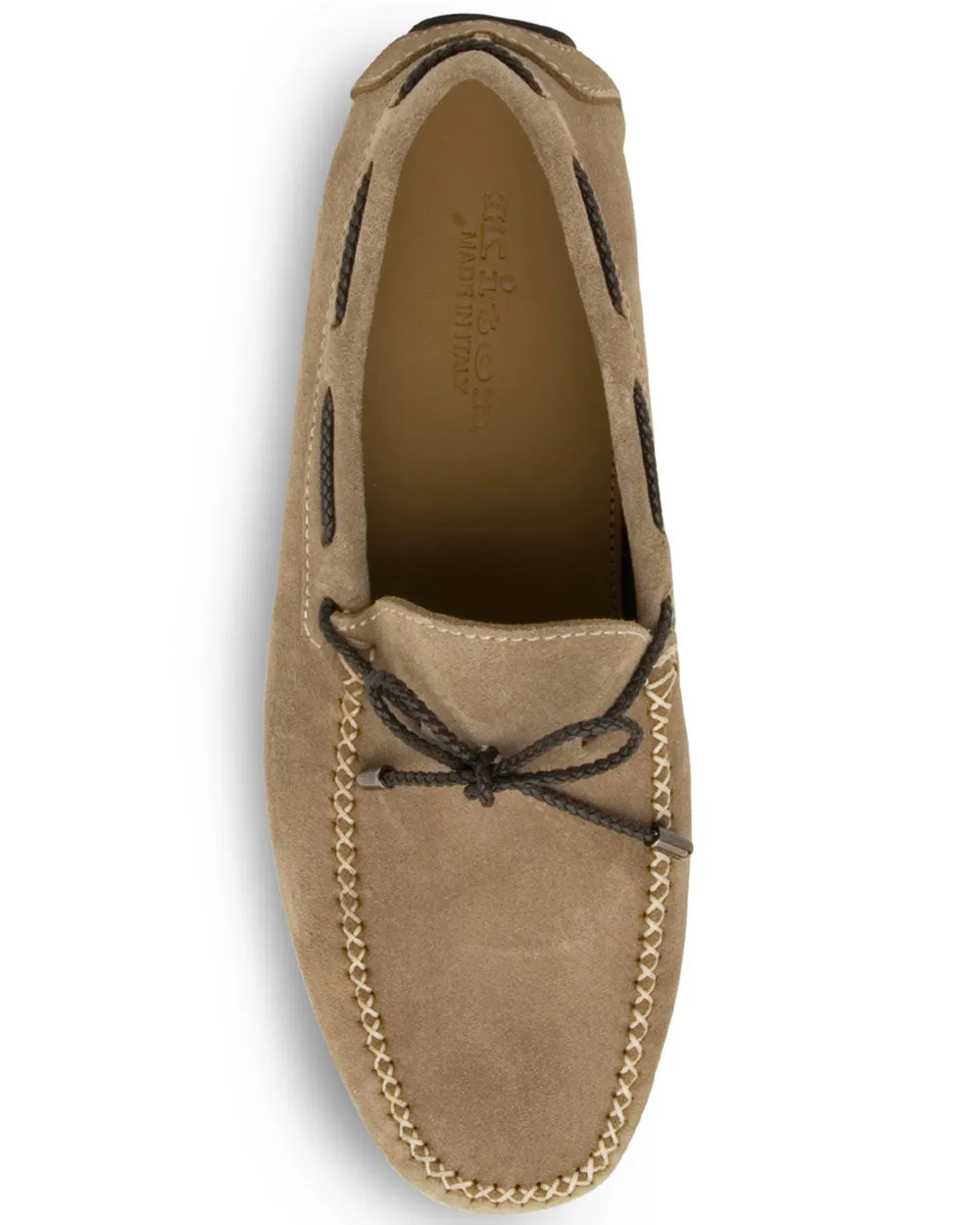 Lace Up Driver in Light Sand