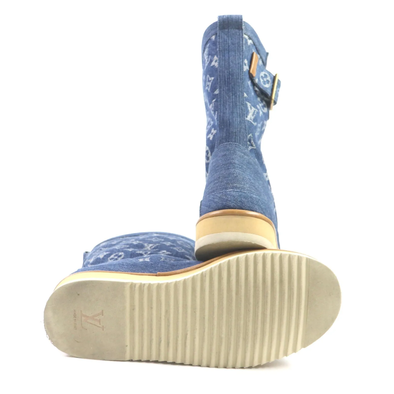 LOUIS VUITTON boots Monogram denim blue Cozy Line Monogram denim 7