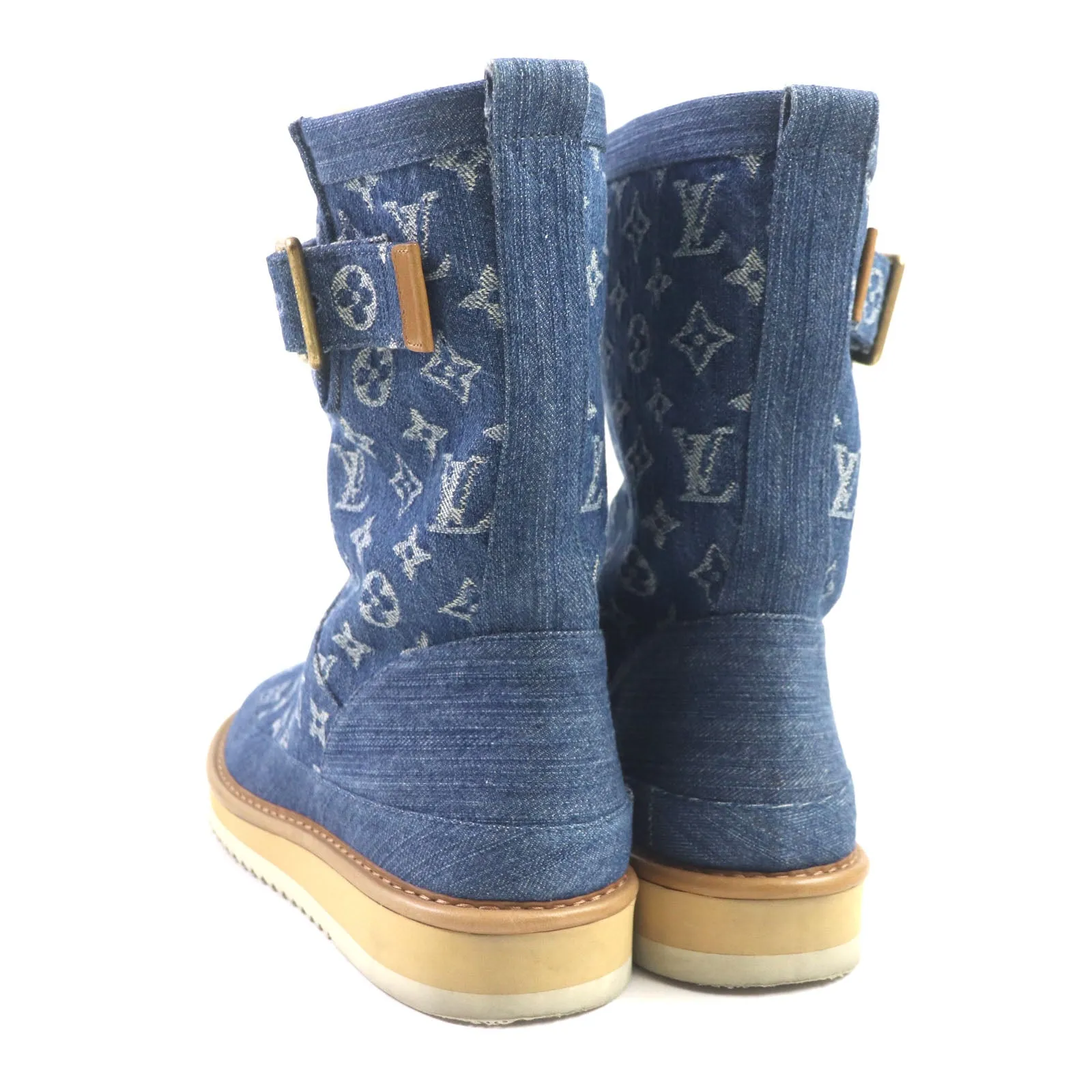 LOUIS VUITTON boots Monogram denim blue Cozy Line Monogram denim 7