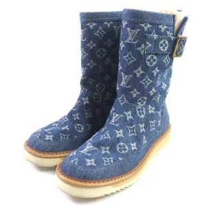 LOUIS VUITTON boots Monogram denim blue Cozy Line Monogram denim 7