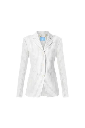 Lucia Straight Long Sleeved Twill Blazer