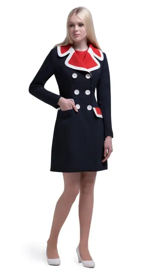 MARMALADE 60s Mod Autumn Double Breasted Coat