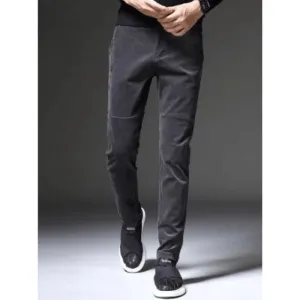 Men's Fleece-Lined Corduroy Pants: Warm & Stylish