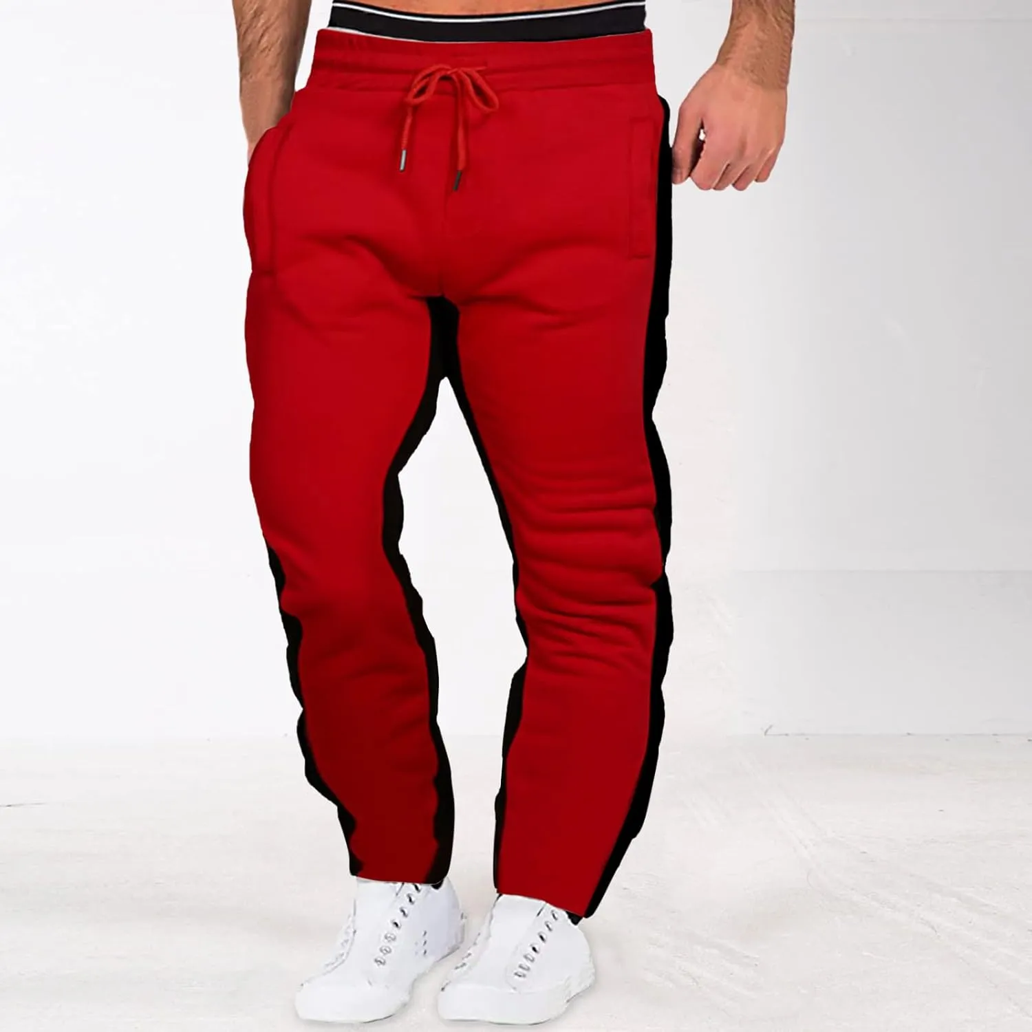 Mens Hiking Outdoor Recreation Pants fit with Zipper Pockets Men's Fleece Lined Pants Water Resistant Warm Sweatpants