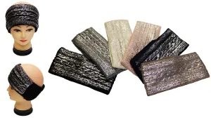 Metallic Crinkle Fleece-Lined Headband - HB1905