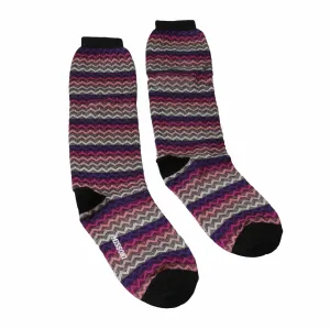 Missoni GM00C0D4933 0002 Purple/Fuchsia Chevron Knee Length Socks