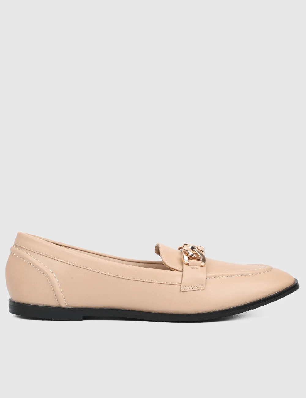 Moyna Rounded Toe Loafers, Moccasins & Boat Shoes (Nude)